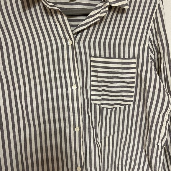 Madewell Tie Front Shirt Maitland Stripe Button Front Long Sleeves Size S - Picture 3 of 8